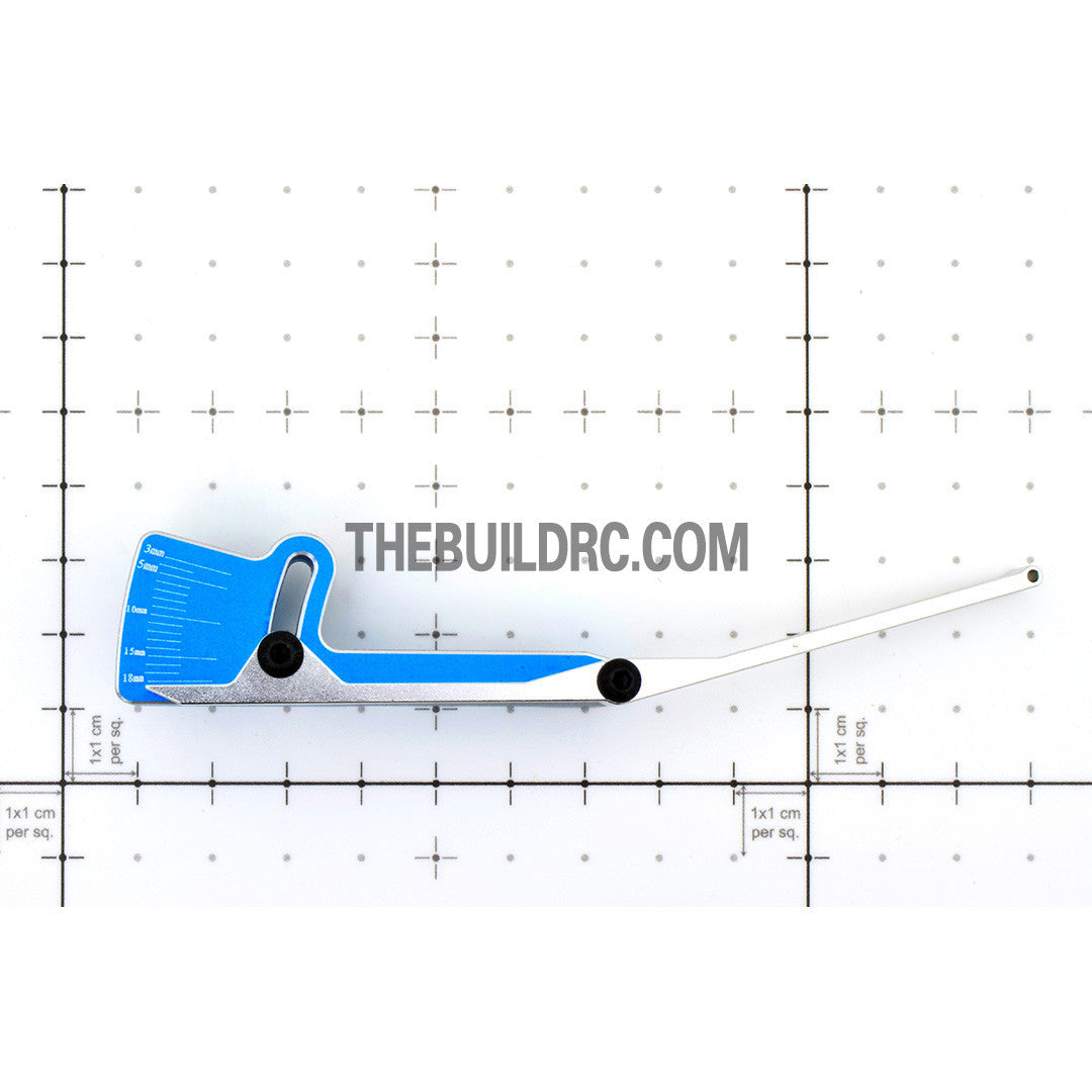 RC Racing Car Alloy Chassis Height Gauge / Viewer - Light Blue