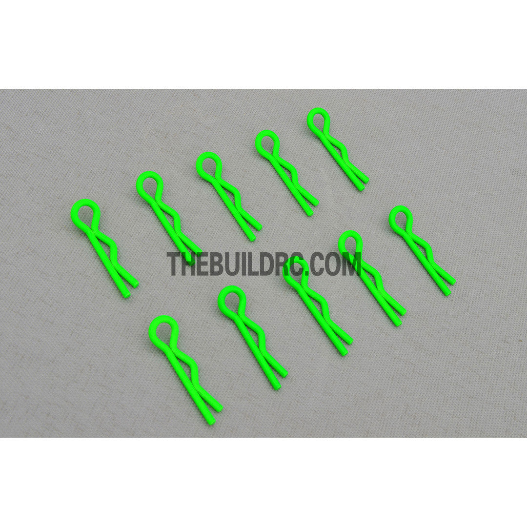 Body Clip for 1/12 - 1/18 RC Buggy Truggy Car (10pcs) - Fluorescent Green