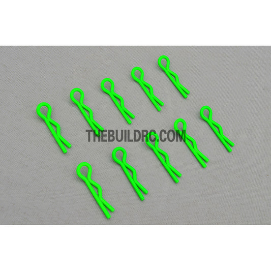 Body Clip for 1/12 - 1/18 RC Buggy Truggy Car (10pcs) - Fluorescent Green