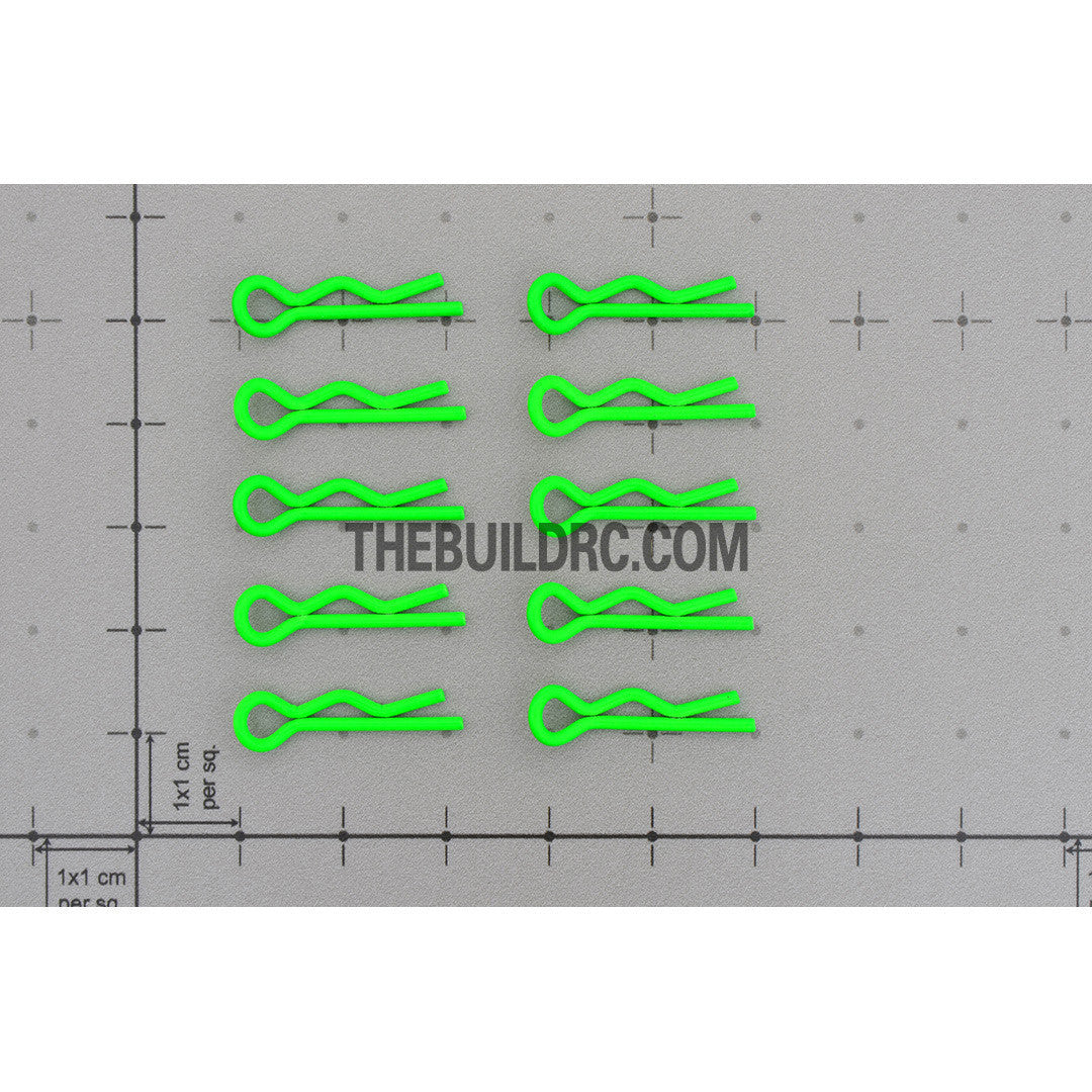 Body Clip for 1/12 - 1/18 RC Buggy Truggy Car (10pcs) - Fluorescent Green