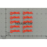 Body Clip for 1/12 - 1/18 RC Buggy Truggy Car (10pcs) - Fluorescent Orange