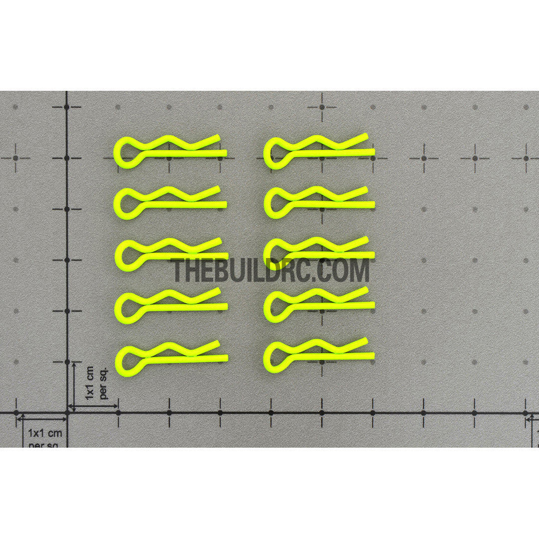 Body Clip for 1/12 - 1/18 RC Buggy Truggy Car (10pcs) - Fluorescent Yellow