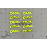 Body Clip for 1/12 - 1/18 RC Buggy Truggy Car (10pcs) - Fluorescent Yellow