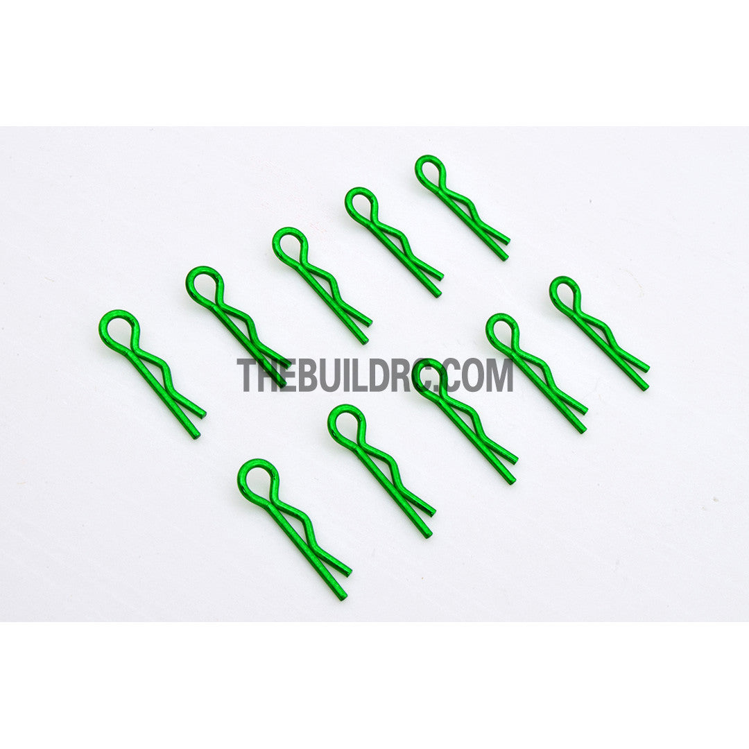 Body Clip for 1/12 - 1/18 RC Buggy Truggy Car (10pcs) - Metallic Green