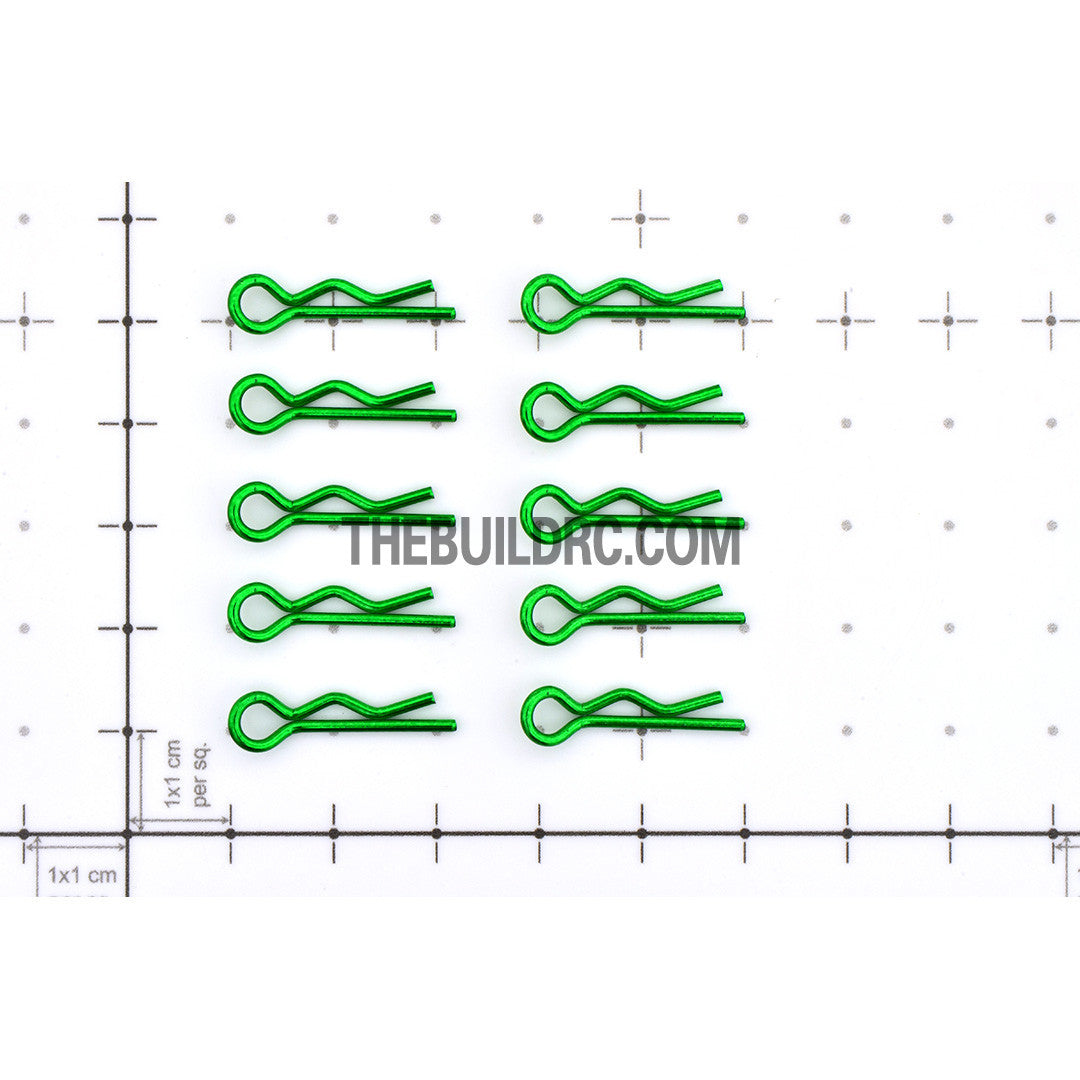 Body Clip for 1/12 - 1/18 RC Buggy Truggy Car (10pcs) - Metallic Green