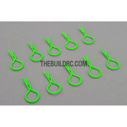 Body Clip for 1/10 RC Buggy Truggy Car (10pcs) - Fluorescent Green