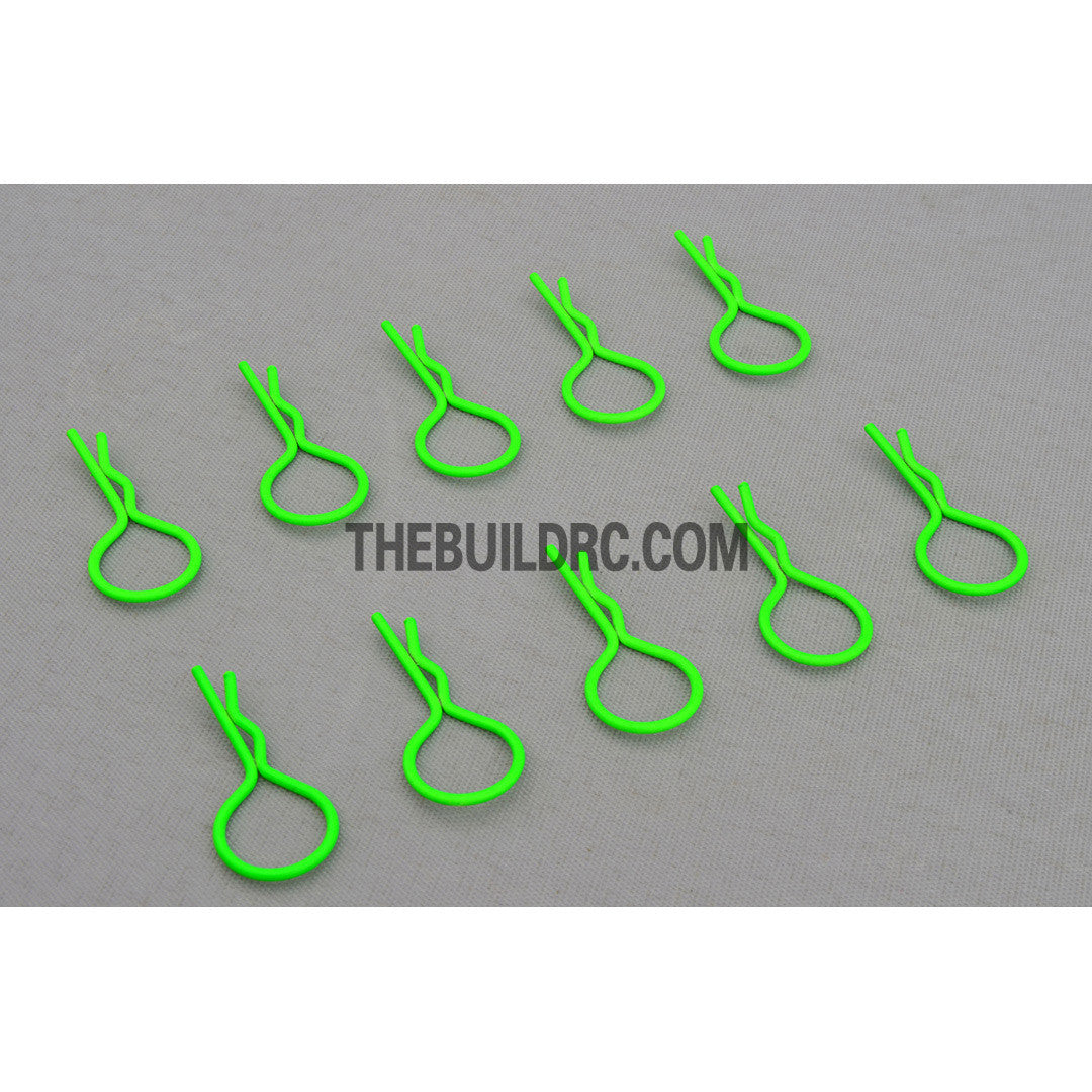 Body Clip for 1/10 RC Buggy Truggy Car (10pcs) - Fluorescent Green