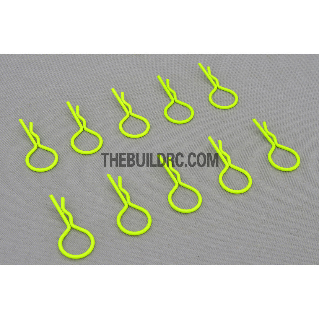 Body Clip for 1/10 RC Buggy Truggy Car (10pcs) - Fluorescent Yellow