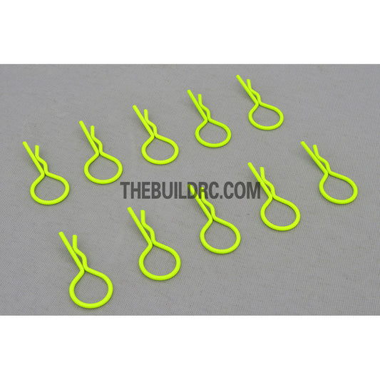 Body Clip for 1/10 RC Buggy Truggy Car (10pcs) - Fluorescent Yellow