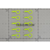 Body Clip for 1/10 RC Buggy Truggy Car (10pcs) - Fluorescent Yellow