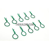 Body Clip for 1/10 RC Buggy Truggy Car (10pcs) - Metallic Green