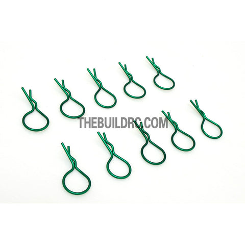 Body Clip for 1/10 RC Buggy Truggy Car (10pcs) - Metallic Green