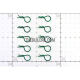 Body Clip for 1/10 RC Buggy Truggy Car (10pcs) - Metallic Green