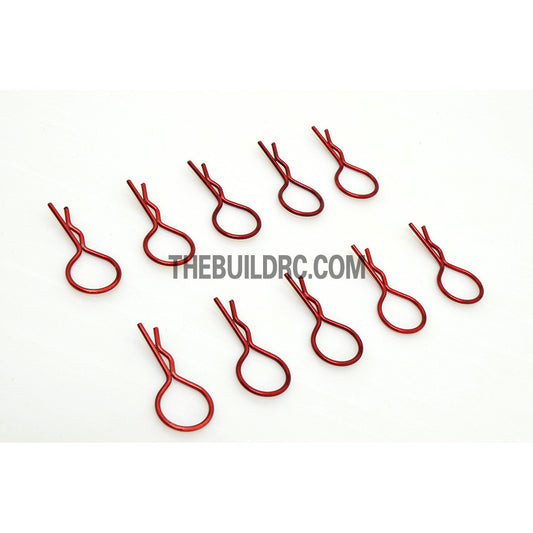 Body Clip for 1/10 RC Buggy Truggy Car (10pcs) - Metallic Red