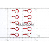 Body Clip for 1/10 RC Buggy Truggy Car (10pcs) - Metallic Red