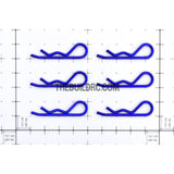 Body Clip for 1/8 RC Buggy Truggy Car (6pcs) - Metallic Blue