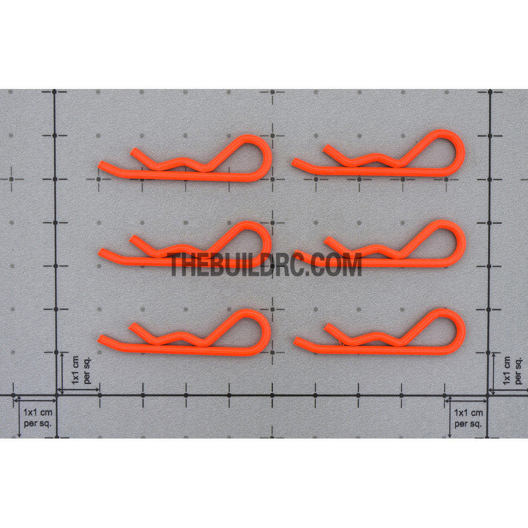 Body Clip for 1/8 RC Buggy Truggy Car (6pcs) - Fluorescent Orange