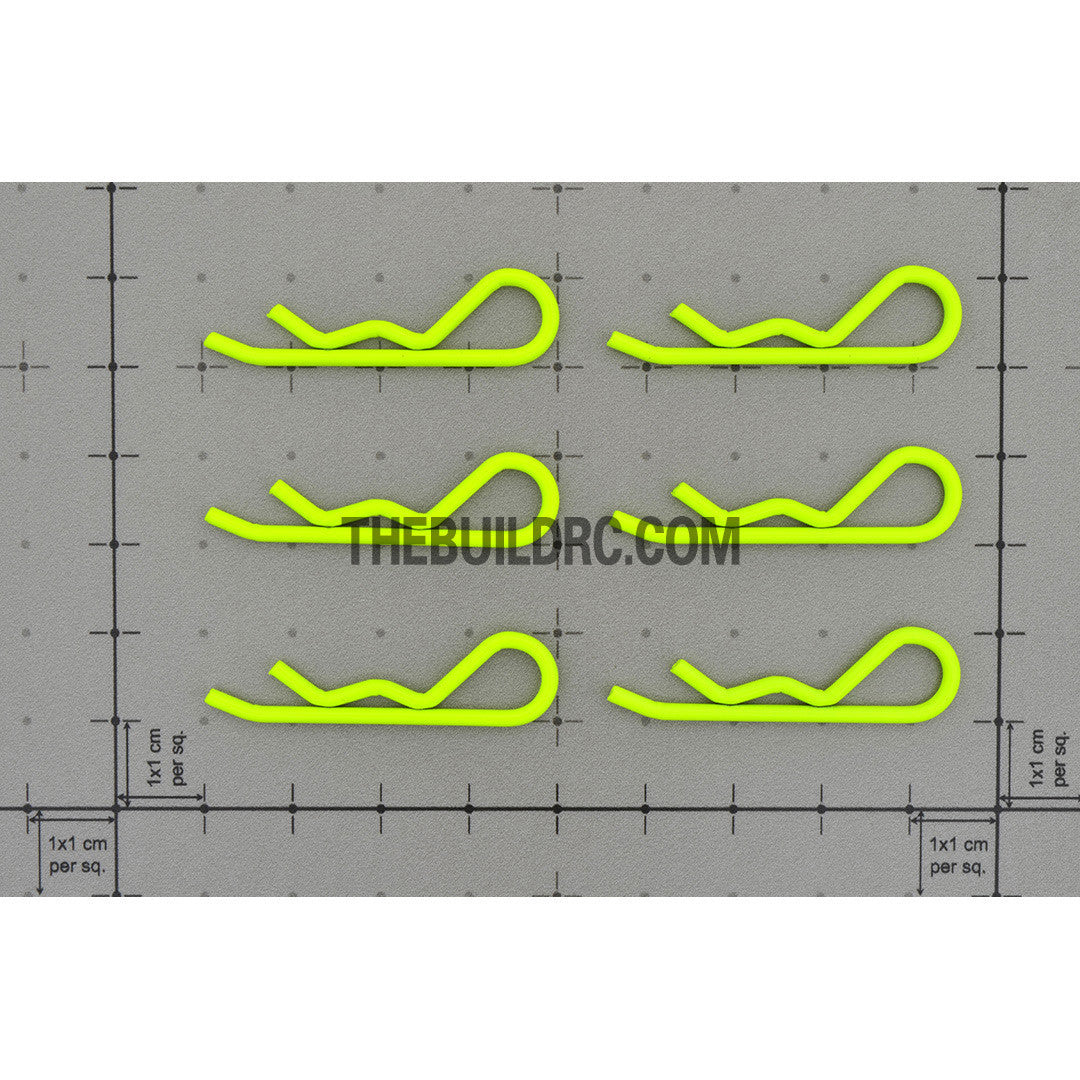 Body Clip for 1/8 RC Buggy Truggy Car (6pcs) - Fluorescent Yellow