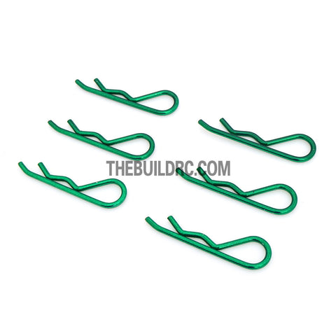 Body Clip for 1/8 RC Buggy Truggy Car (6pcs) - Metallic Green
