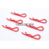 Body Clip for 1/8 RC Buggy Truggy Car (6pcs) - Metallic Red