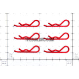 Body Clip for 1/8 RC Buggy Truggy Car (6pcs) - Metallic Red