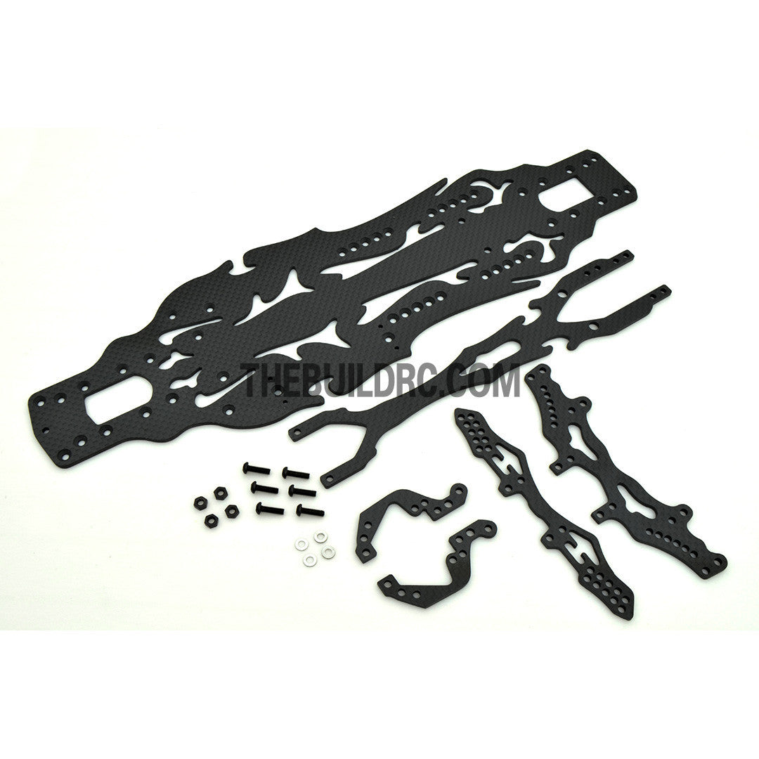 1/10 THE DEVIL RC DRIFT Car Carbon Fiber Upgrade Kit - Black
