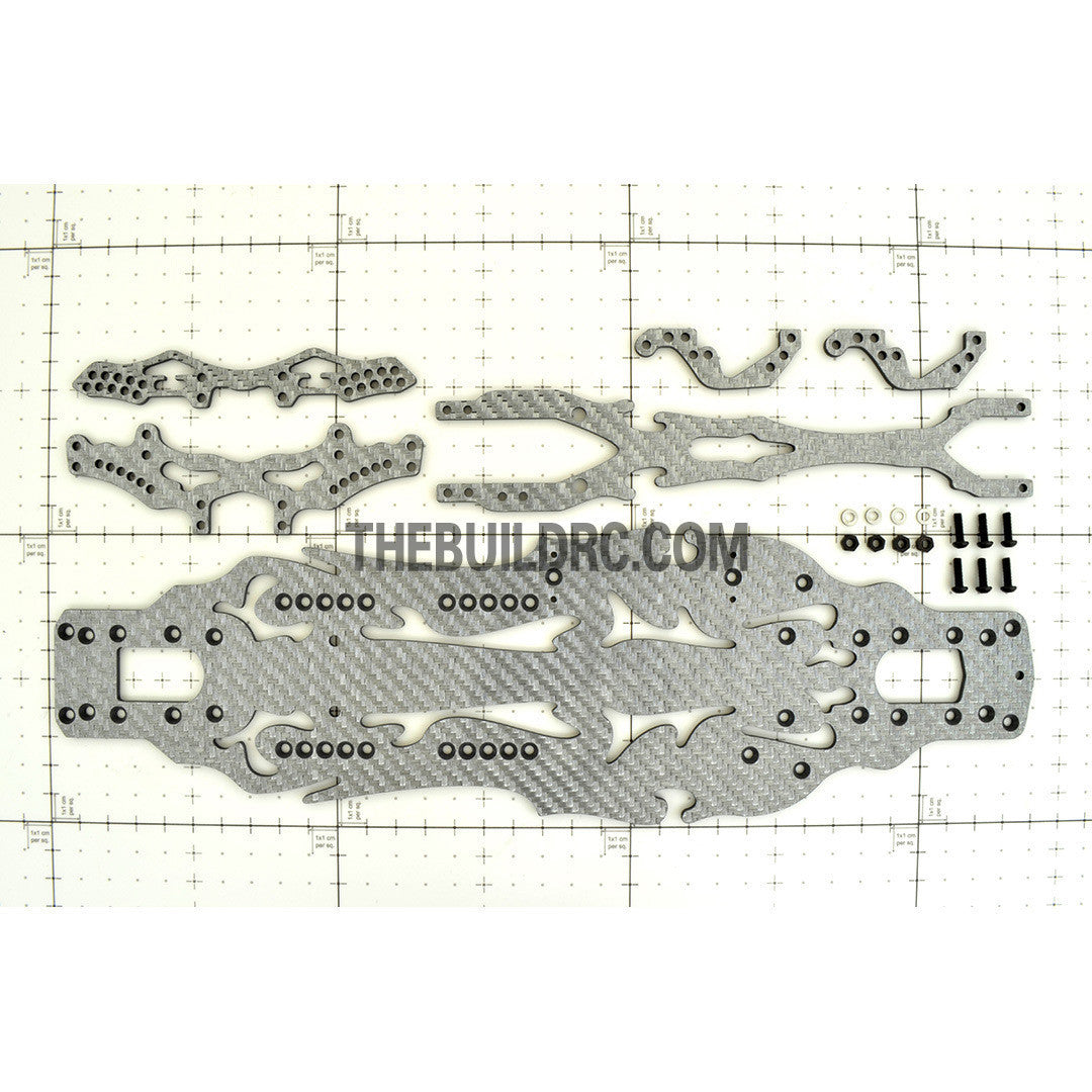 1/10 THE DEVIL RC DRIFT Car Carbon Fiber Upgrade Kit - Silver