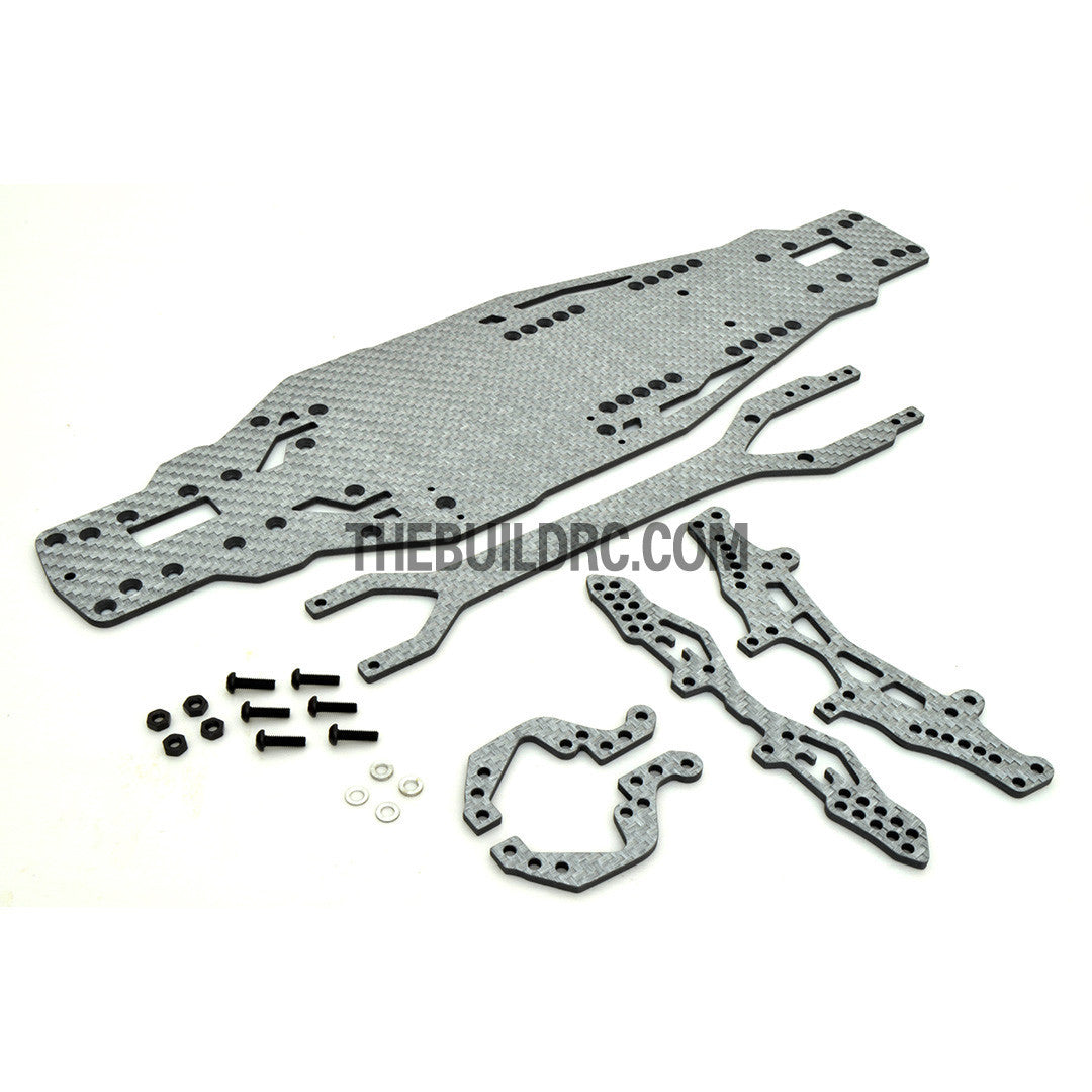 1/10 THE DEVIL RC DRIFT Car Carbon Fiber Upgrade Kit - Silver