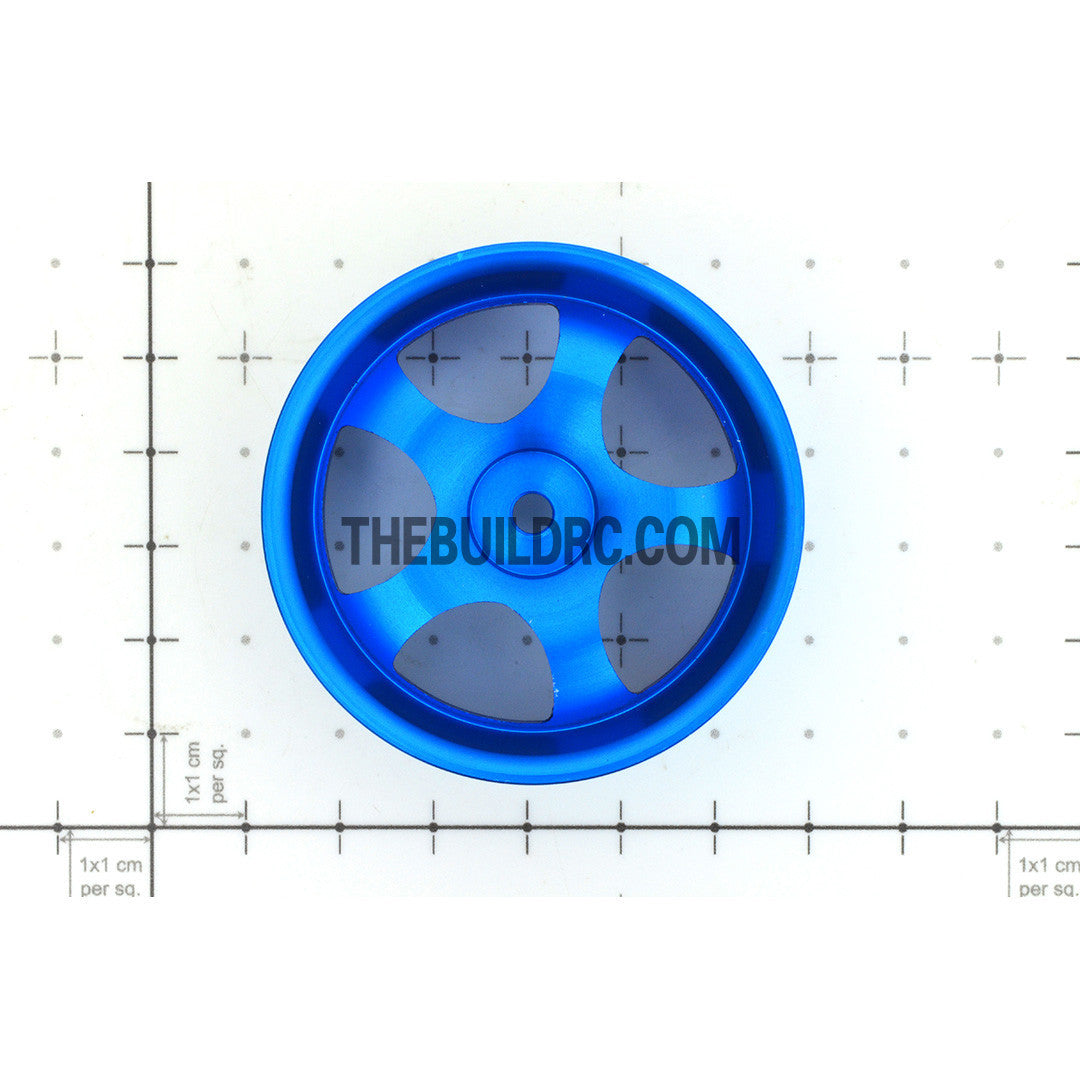 1/10 RC Car High Quality One-Piece Cast 5 Spoke Triangle Style 3mm Offset DRIFT Alloy Wheel Sports (4pcs) - Blue