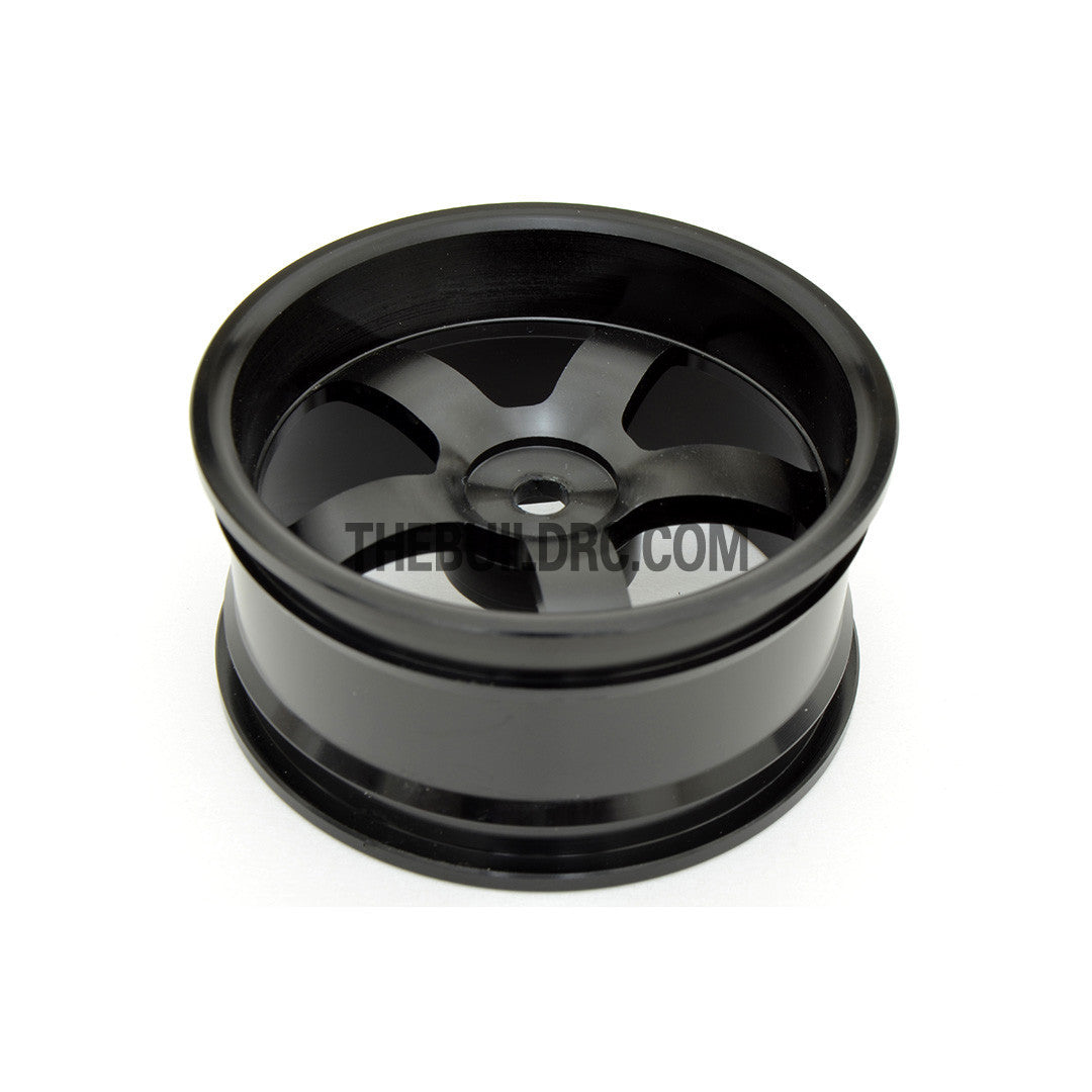 1/10 RC Car High Quality One-Piece Cast 5 Spoke 3mm Offset DRIFT Alloy Wheel Sports (4pcs) - Black
