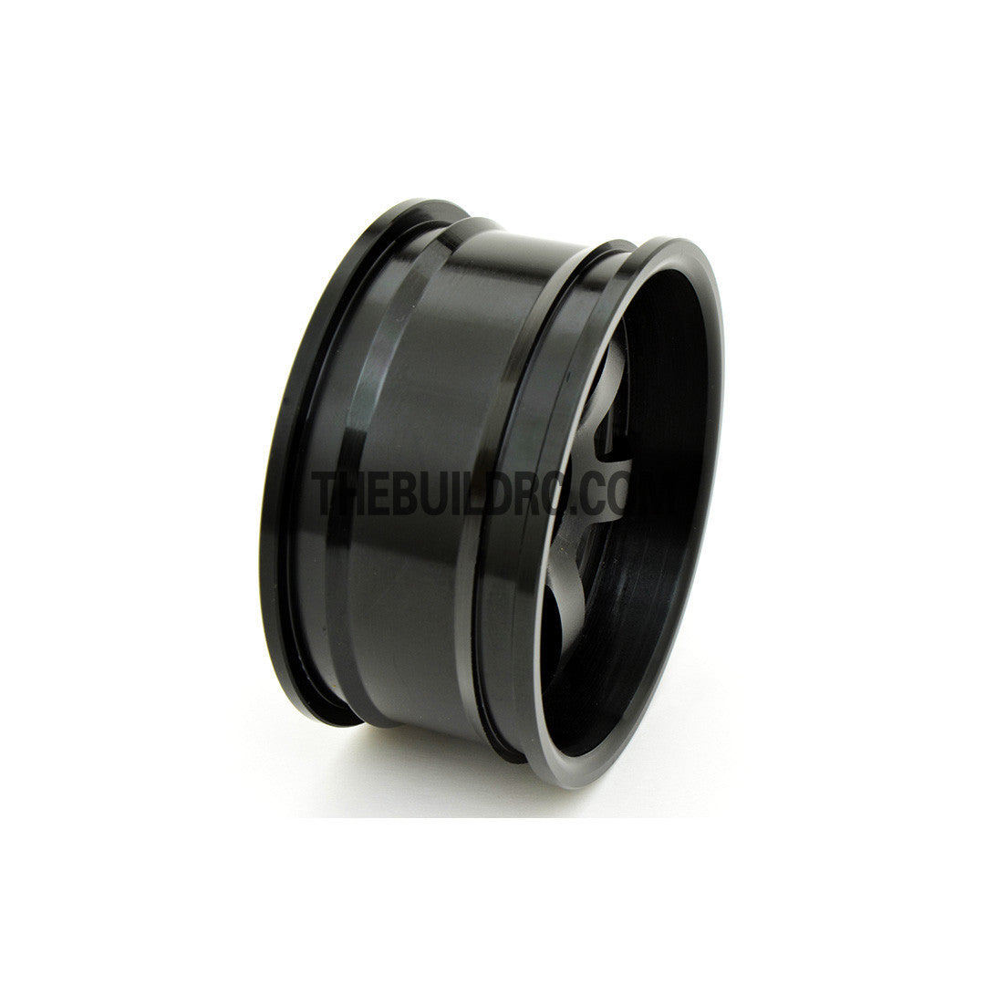 1/10 RC Car High Quality One-Piece Cast 5 Spoke 3mm Offset DRIFT Alloy Wheel Sports (4pcs) - Black