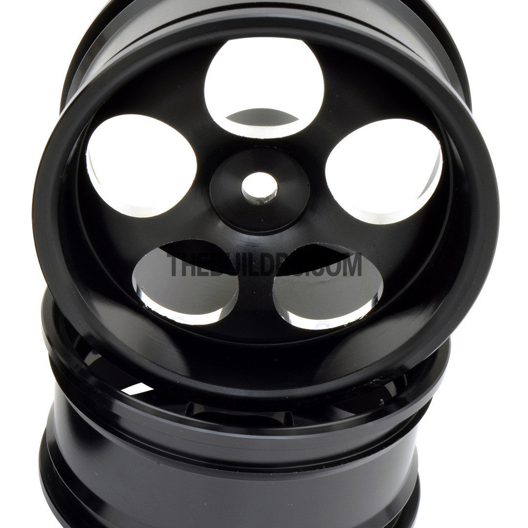 1/10 RC Car High Quality One-Piece Cast 5 Spot 3mm Offset DRIFT Alloy Wheel Sports (4pcs) - Black