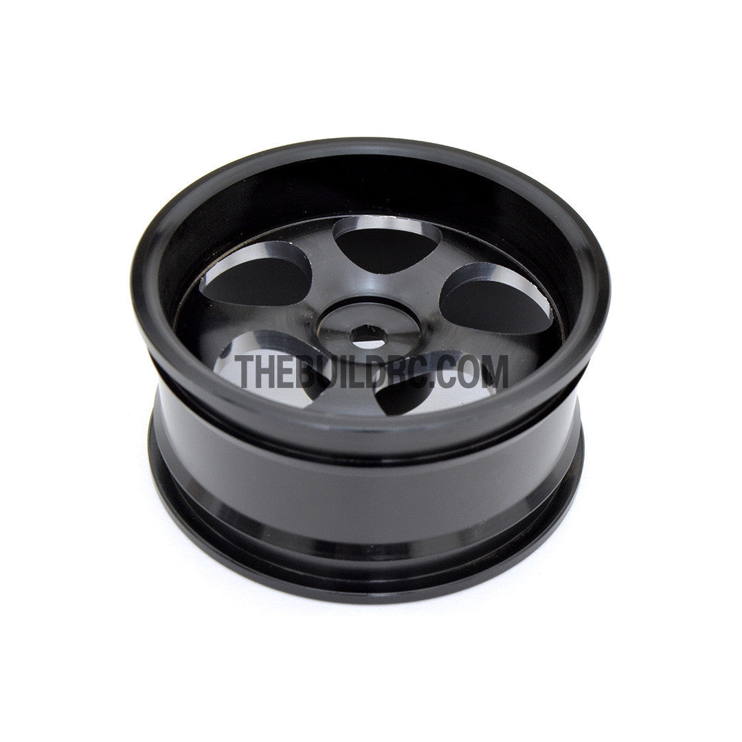 1/10 RC Car High Quality One-Piece Cast 5 Spot 3mm Offset DRIFT Alloy Wheel Sports (4pcs) - Black