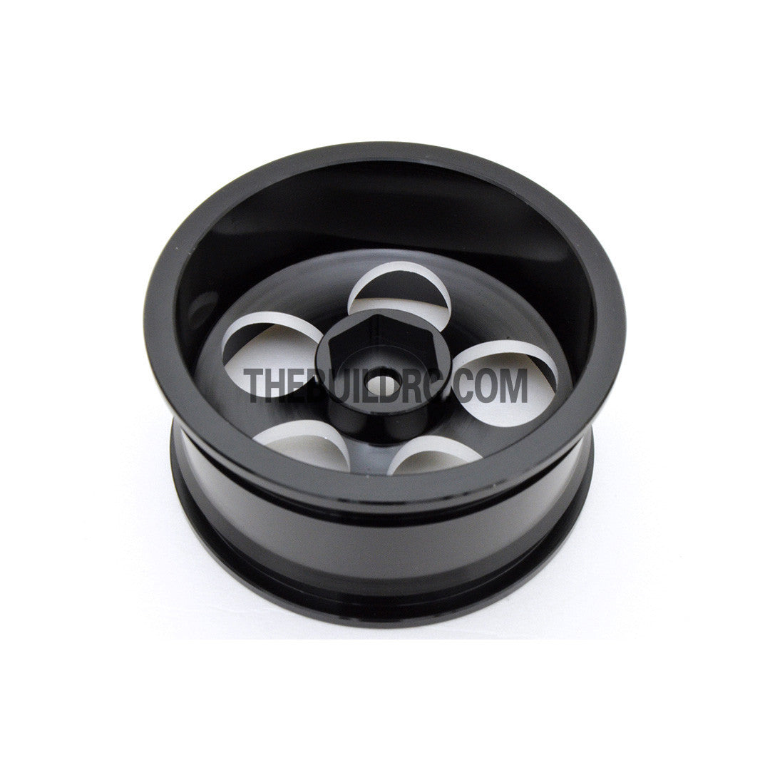 1/10 RC Car High Quality One-Piece Cast 5 Spot 3mm Offset DRIFT Alloy Wheel Sports (4pcs) - Black
