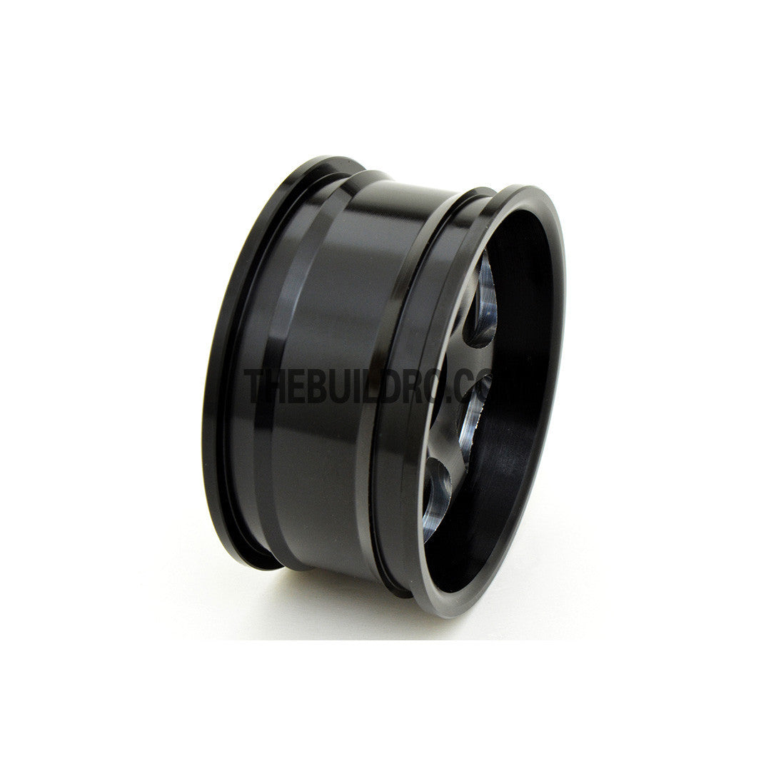 1/10 RC Car High Quality One-Piece Cast 5 Spot 3mm Offset DRIFT Alloy Wheel Sports (4pcs) - Black