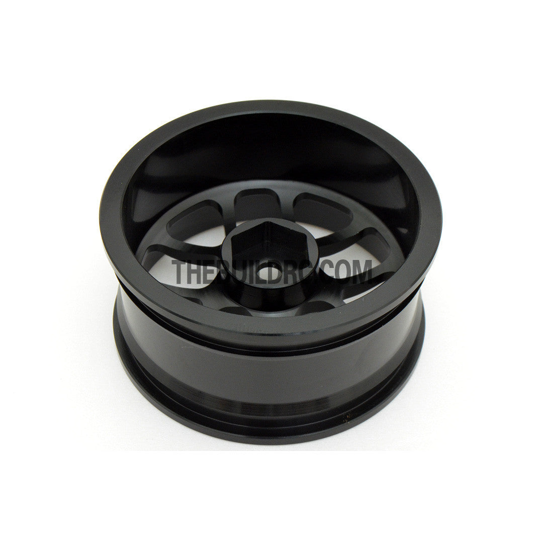 1/10 RC Car High Quality One-Piece Cast 10 Spoke 3mm Offset DRIFT Alloy Wheel Sports (4pcs) - Black