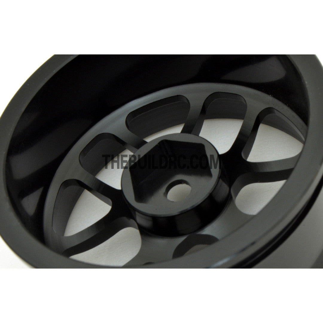 1/10 RC Car High Quality One-Piece Cast 10 Spoke 3mm Offset DRIFT Alloy Wheel Sports (4pcs) - Black
