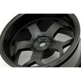 1/10 RC Car High Quality One-Piece Cast 5 Spoke Spider Hexagon style 3mm Offset DRIFT Alloy Wheel Sports (4pcs) - Black