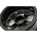 1/10 RC Car High Quality One-Piece Cast 5 Spoke Spider Hexagon style 3mm Offset DRIFT Alloy Wheel Sports (4pcs) - Black
