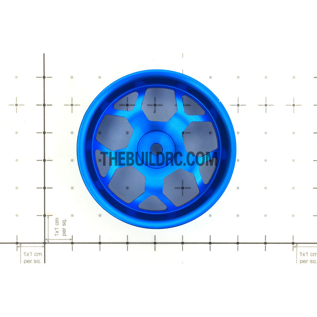 1/10 RC Car High Quality One-Piece Cast 5 Spoke Spider Hexagon style 3mm Offset DRIFT Alloy Wheel Sports (4pcs) - Blue