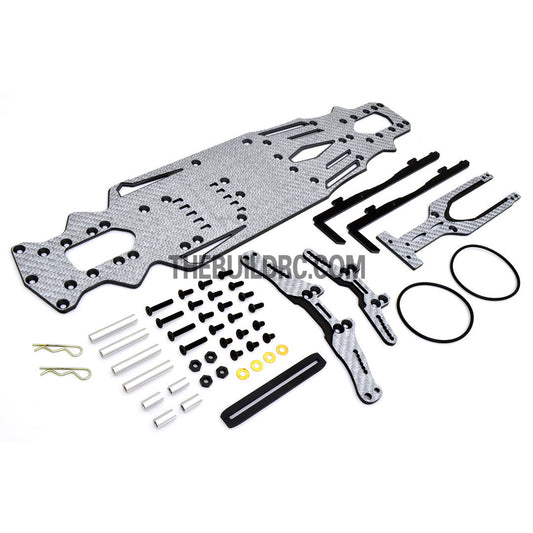 1/10 RC Car Yokomo Mission-D Drift Carbon FIber Chassis Hop Up Upgrade Kit - Silver