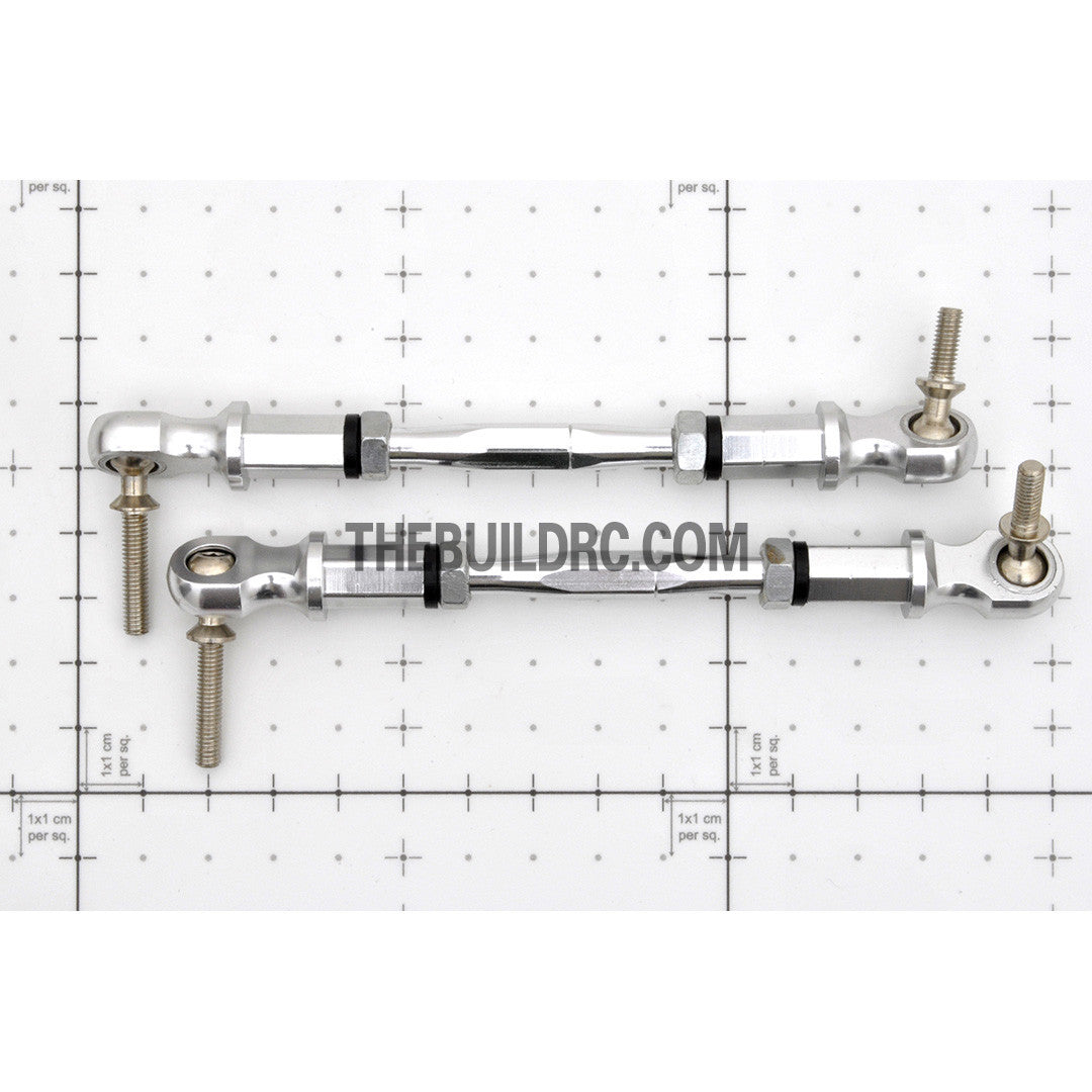 KM HPI Baja 5B 5T SS-Alloy Steering Turnbuckle Set - Silver