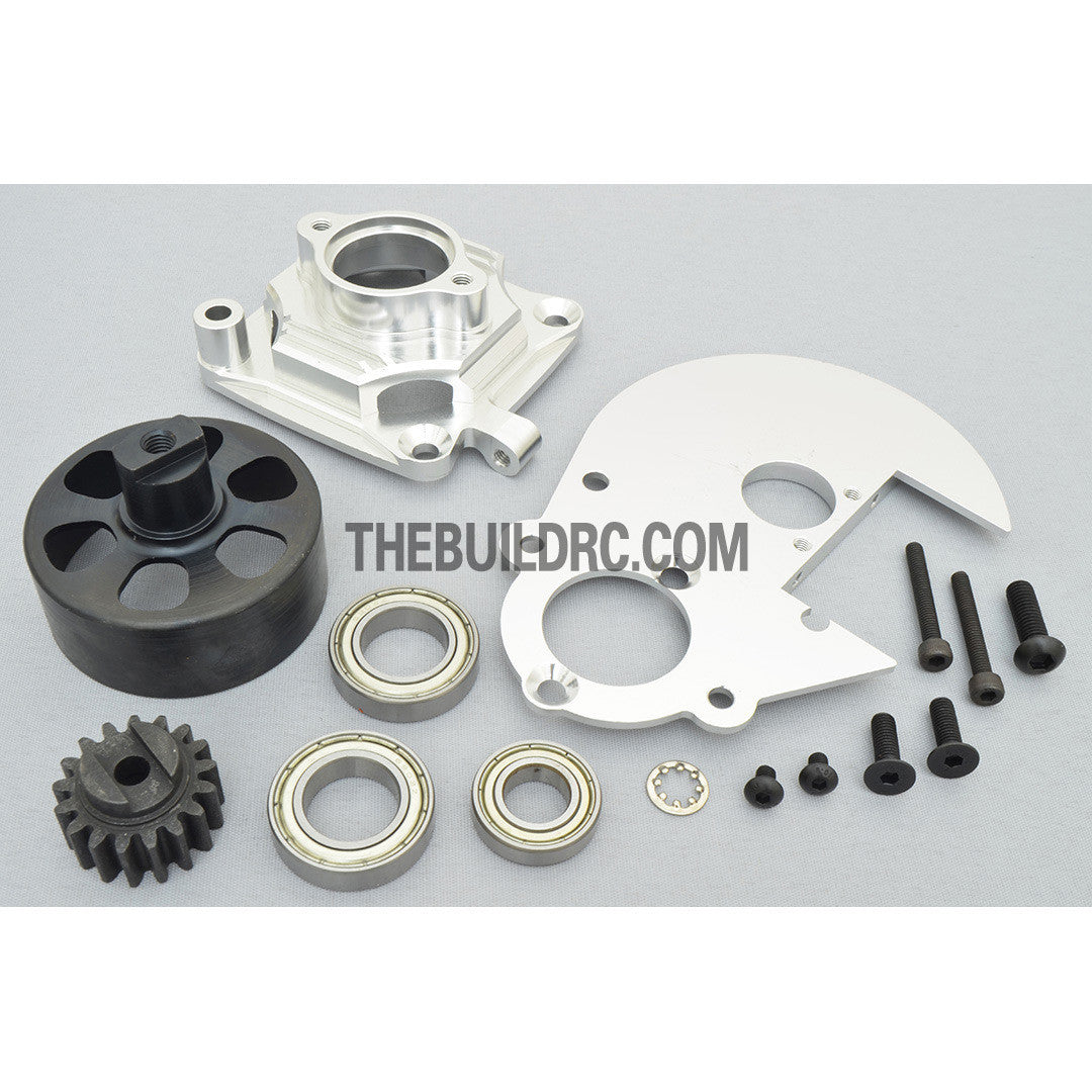 KM HPI Baja 5B 5T SS-Alloy HD Super-Duty Clutch System w/ 17T Gear - Silver
