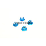 1/10 RC Car 4mm Alloy Anti-Loose Wheel Rim Lock Nut 4pcs - Light Blue