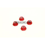 1/10 RC Car 4mm Alloy Anti-Loose Wheel Rim Lock Nut 4pcs - Red