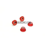 1/10 RC Car 4mm Alloy Anti-Loose Wheel Rim Lock Nut 4pcs - Red