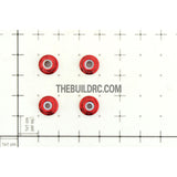 1/10 RC Car 4mm Alloy Anti-Loose Wheel Rim Lock Nut 4pcs - Red