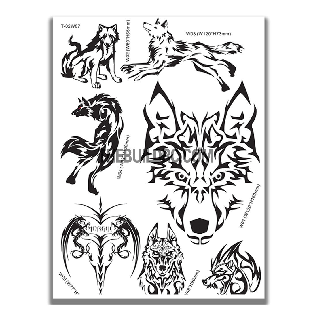 AQ Dispersible Thin Film Model Decal Black & White Wolfs