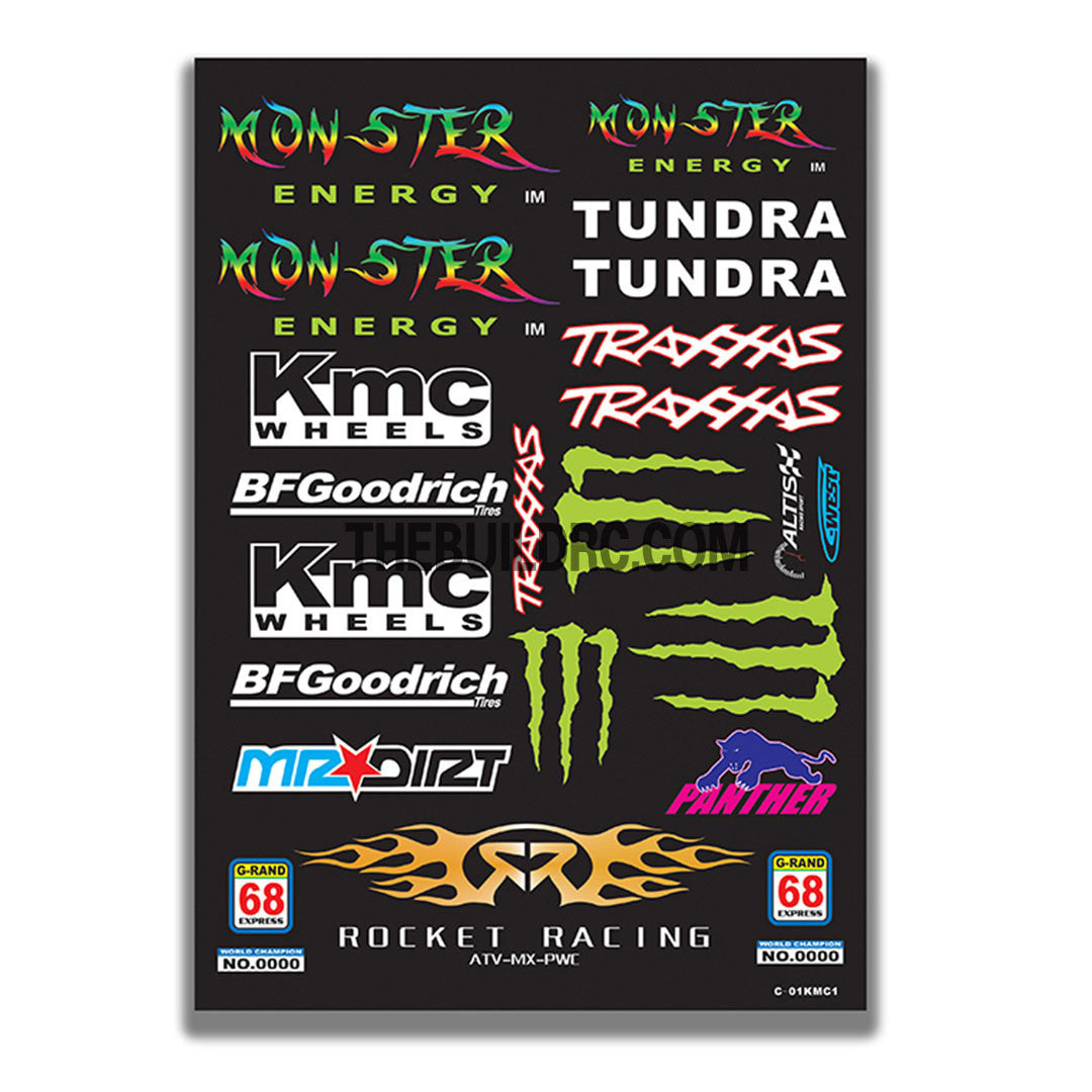 AQ Dispersible Thin Film Colour Model Decal Monster + Brands Logos