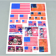 USA Flags AQ Dispersible Thin Film Color Decal